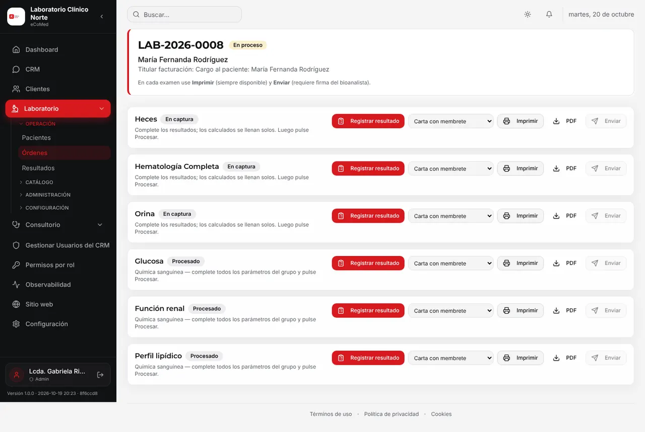 Orden con impresión directa
